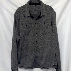 EDDIE BAUER MENS SIZE XXL SNAP FRONT GRAY SWEATER LIKE SHACKET  FLEECE LINED